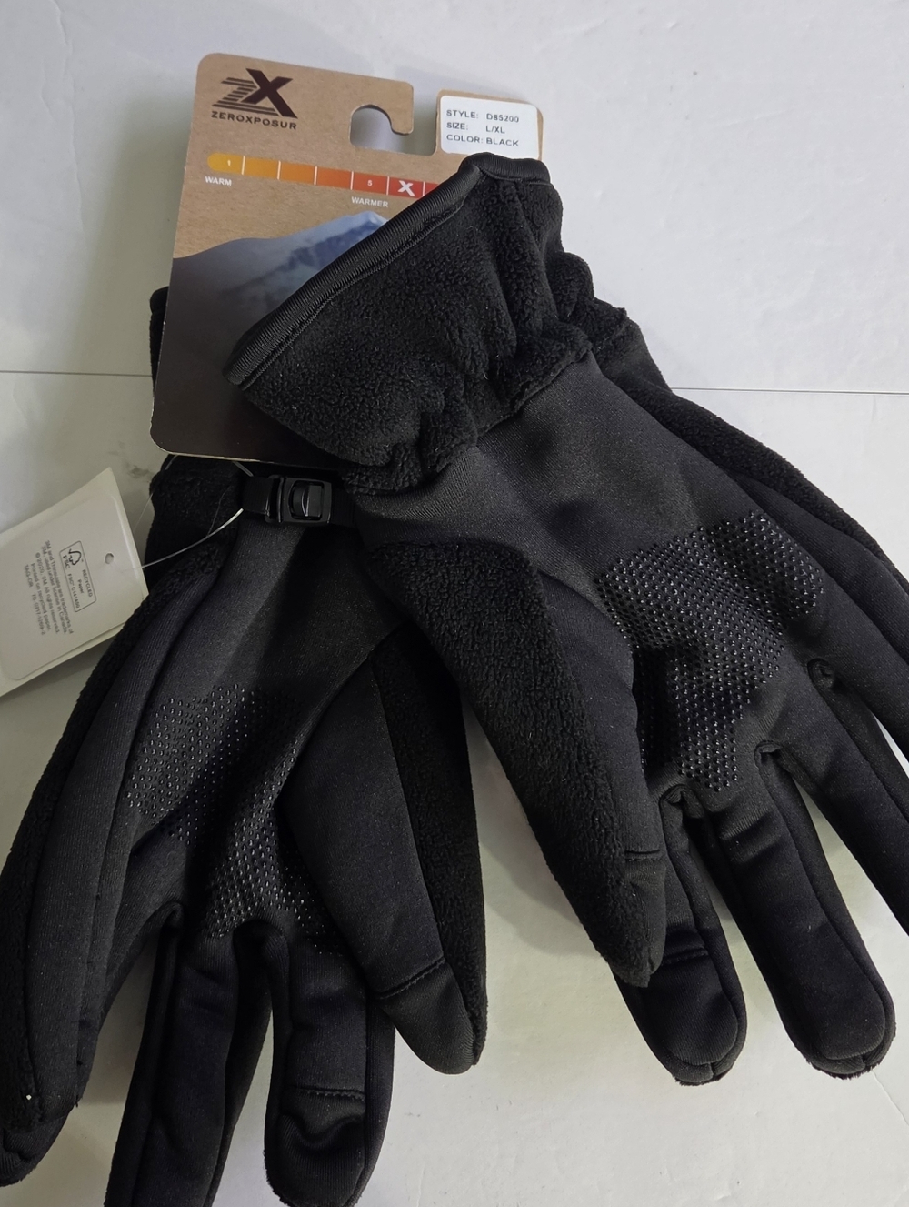 ZeroXposur Men's Black Winter Midweight Grip Gloves